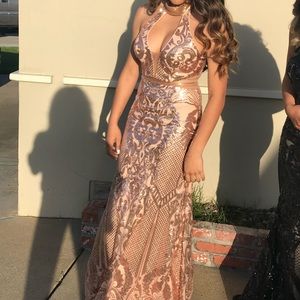 Rose gold prom dress